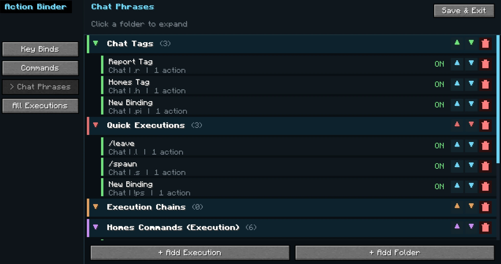 ActionBinder binds management screen
